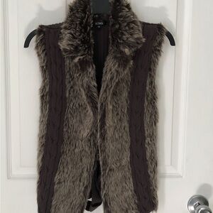NWOT Vintage Faux Fur Sweater Vest Size M
